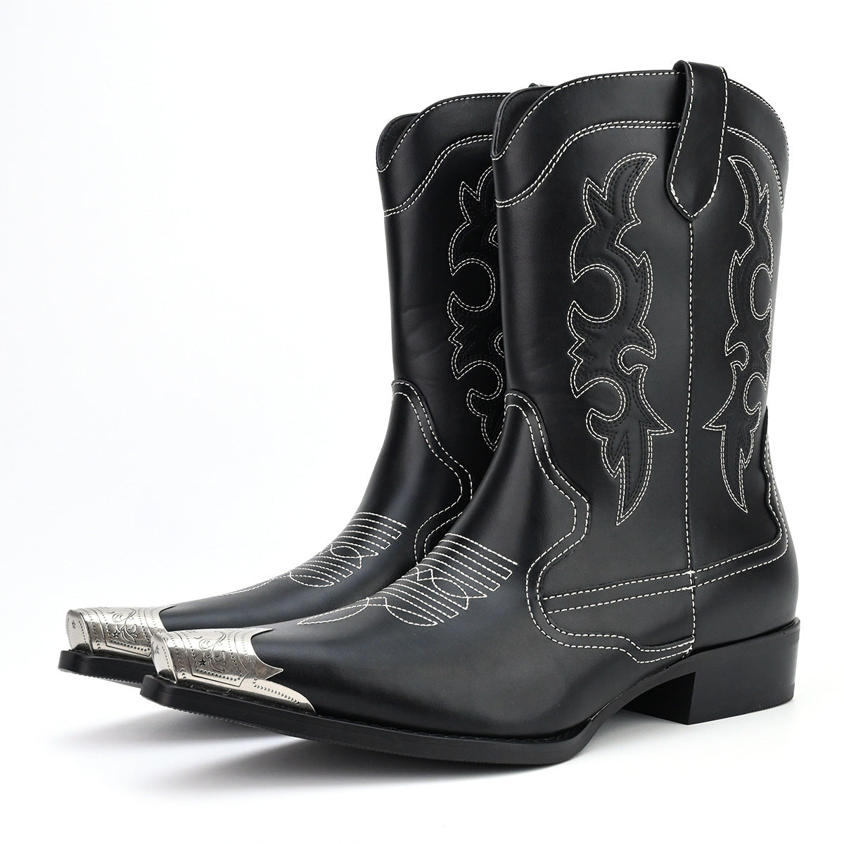 Men's Boots retro Casual Embroidered Pointed Toe Cowboy Boots