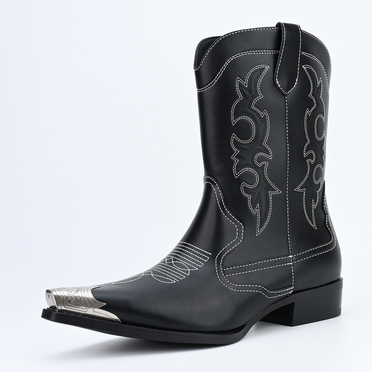Men's Boots retro Casual Embroidered Pointed Toe Cowboy Boots