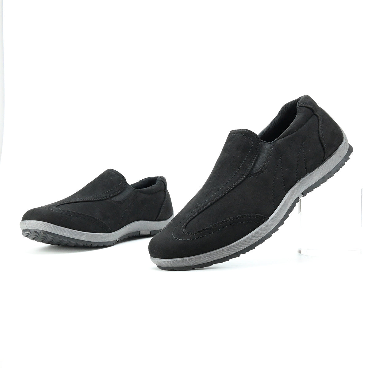 Men's Casual Soft Sole Leather Shoes Slip-on Comfortable Breathable Outdoor Walking Boots