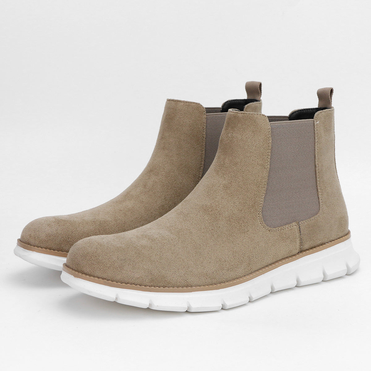 Plus Size Casual Chelsea Boots Men plaid Lightweight Ankle Boots