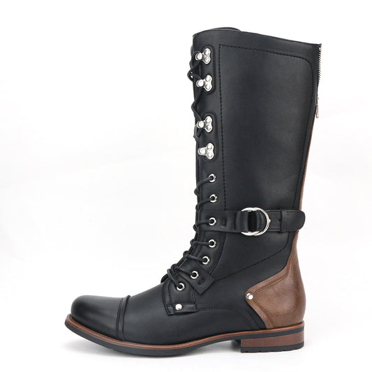 Cross-Border Plus Size Hot-Selling Retro Men's Motorcycle Boots Multi-Color US Size