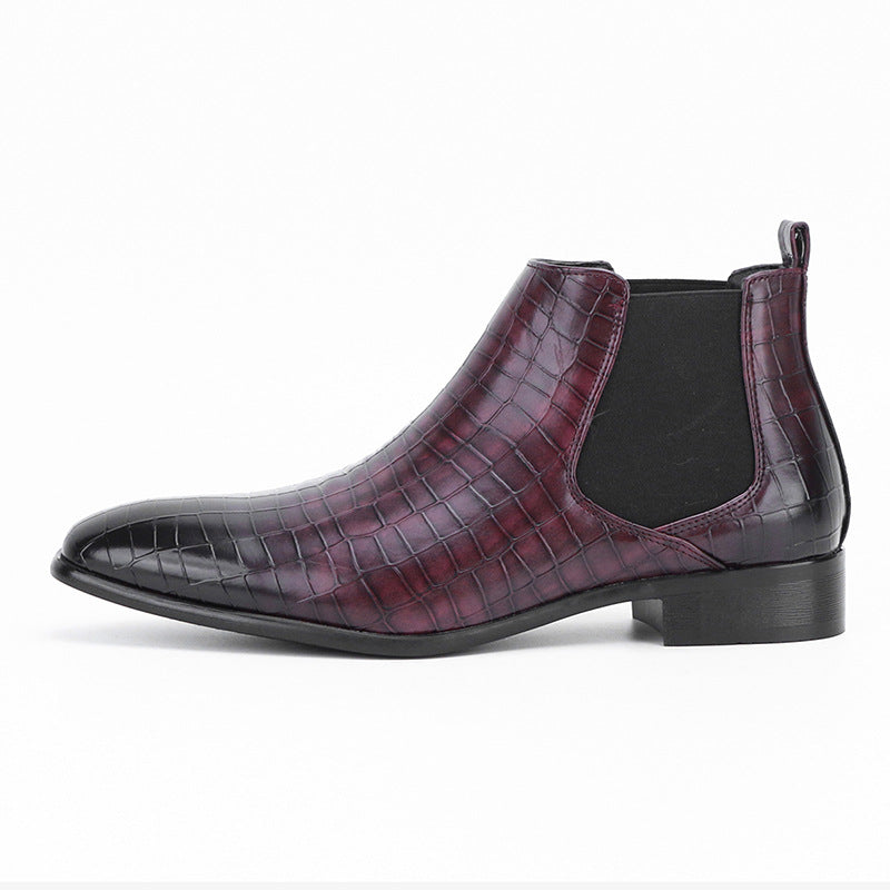 Men's Chelsea Boots Square Toe Men's Shoes All-Match Fashion Men's Short Boots