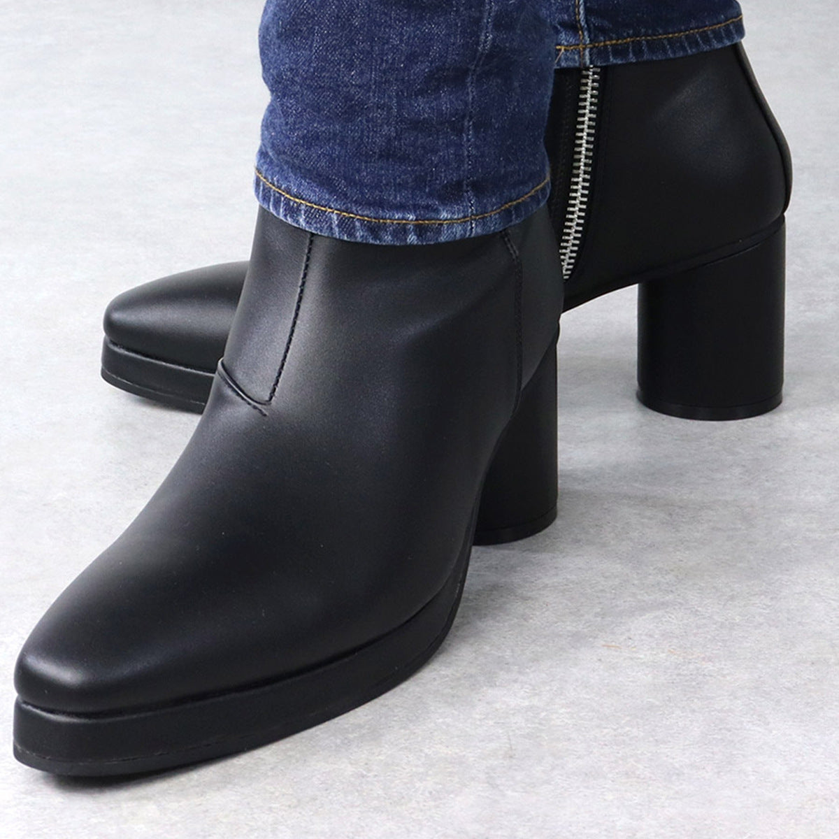 Martin Boots Chunky Heel Platform Pointed Toe Shoes Business Fashion