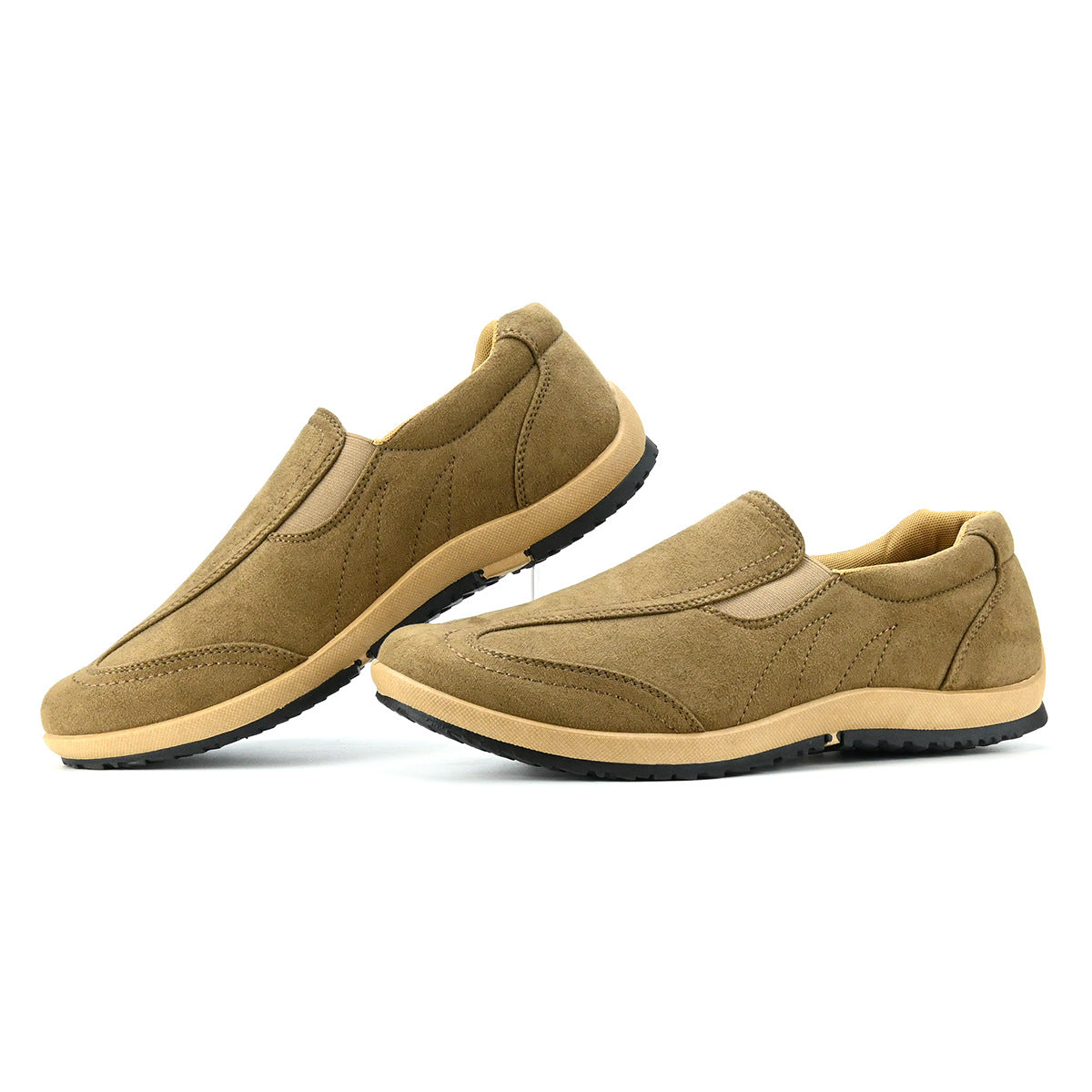 Men's Casual Soft Sole Leather Shoes Slip-on Comfortable Breathable Outdoor Walking Boots