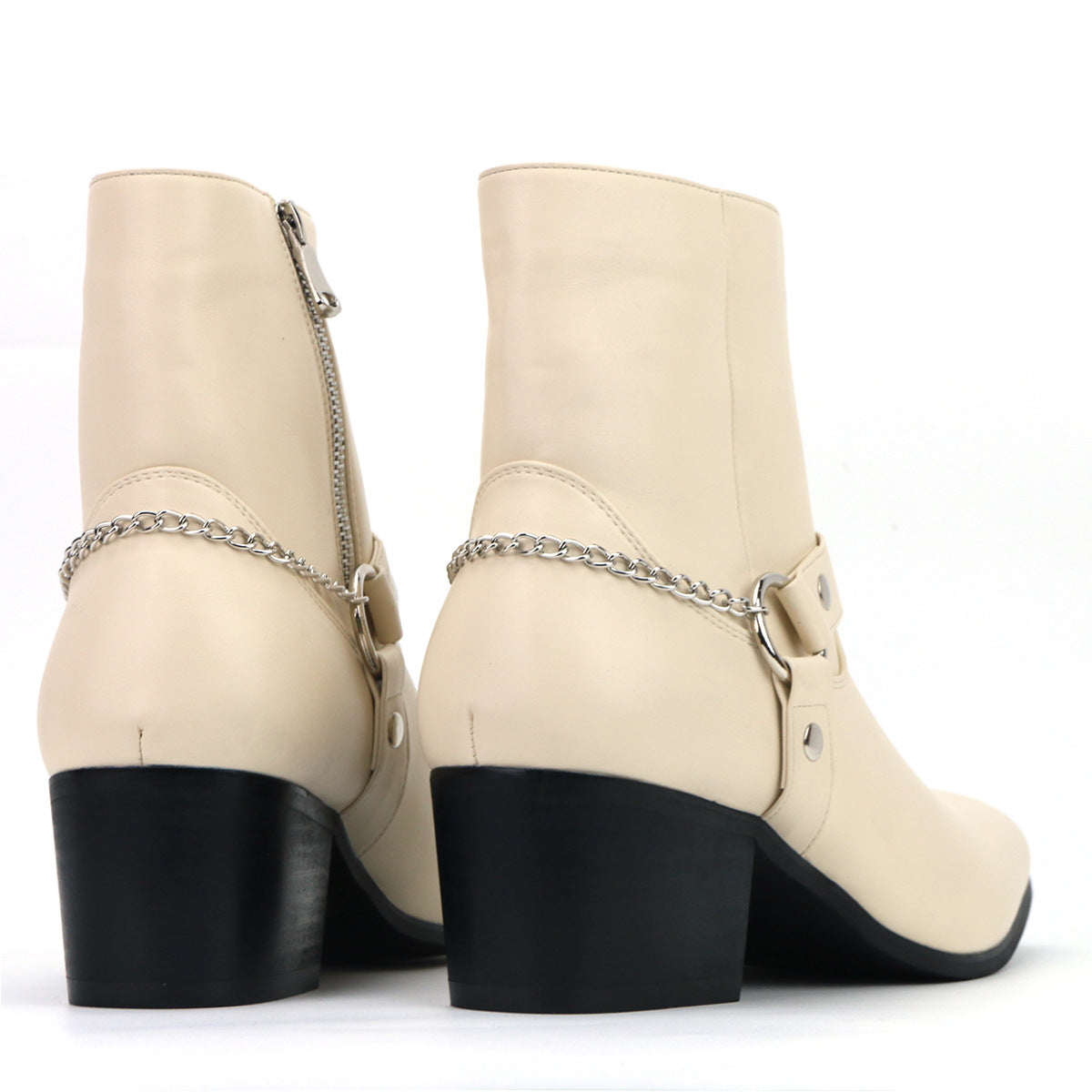 Men's Fashion Boots High Heel Chain Fashion Temperament