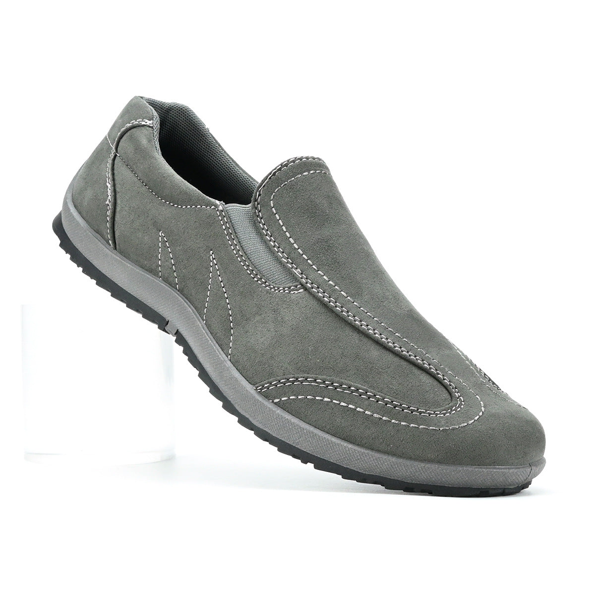 Men's Casual Soft Sole Leather Shoes Slip-on Comfortable Breathable Outdoor Walking Boots