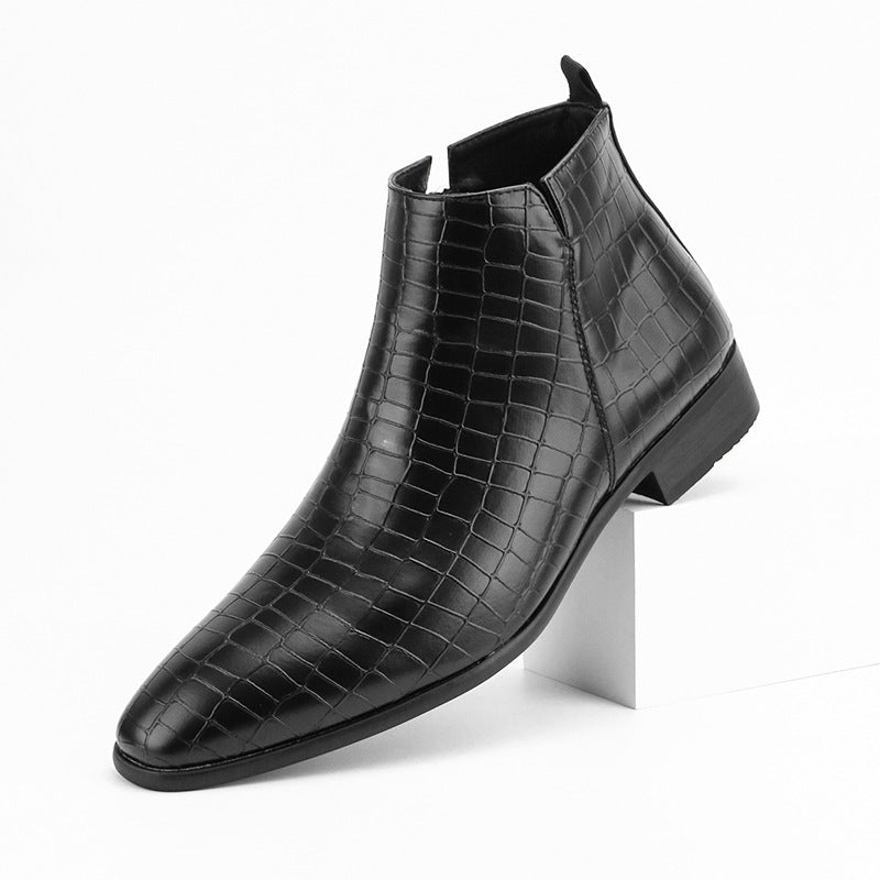 Men's Chelsea Boots Square Toe Men's Shoes Personality Wild Fashion Men's Short Boots