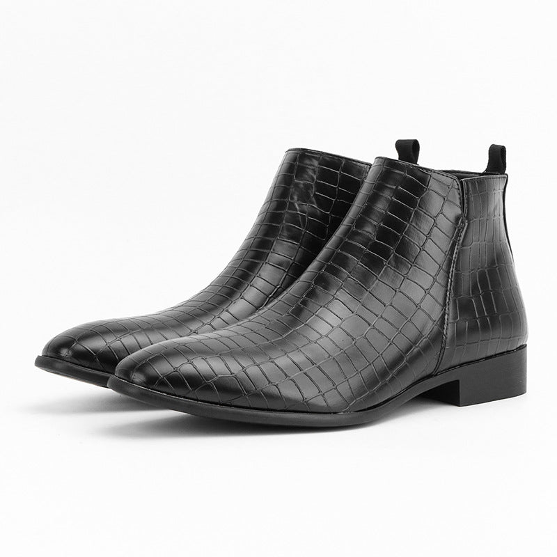 Men's Chelsea Boots Square Toe Men's Shoes Personality Wild Fashion Men's Short Boots