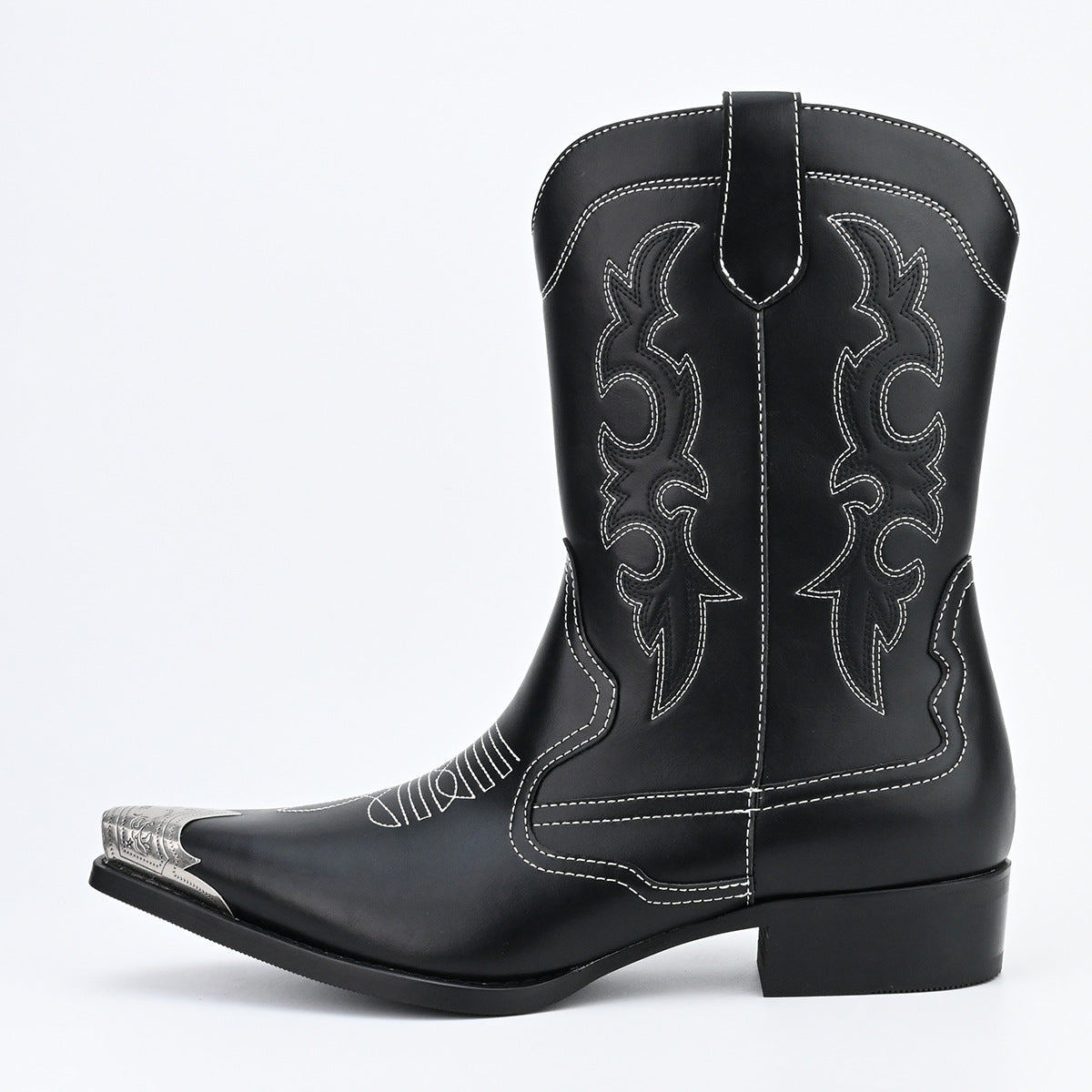 Men's Boots retro Casual Embroidered Pointed Toe Cowboy Boots