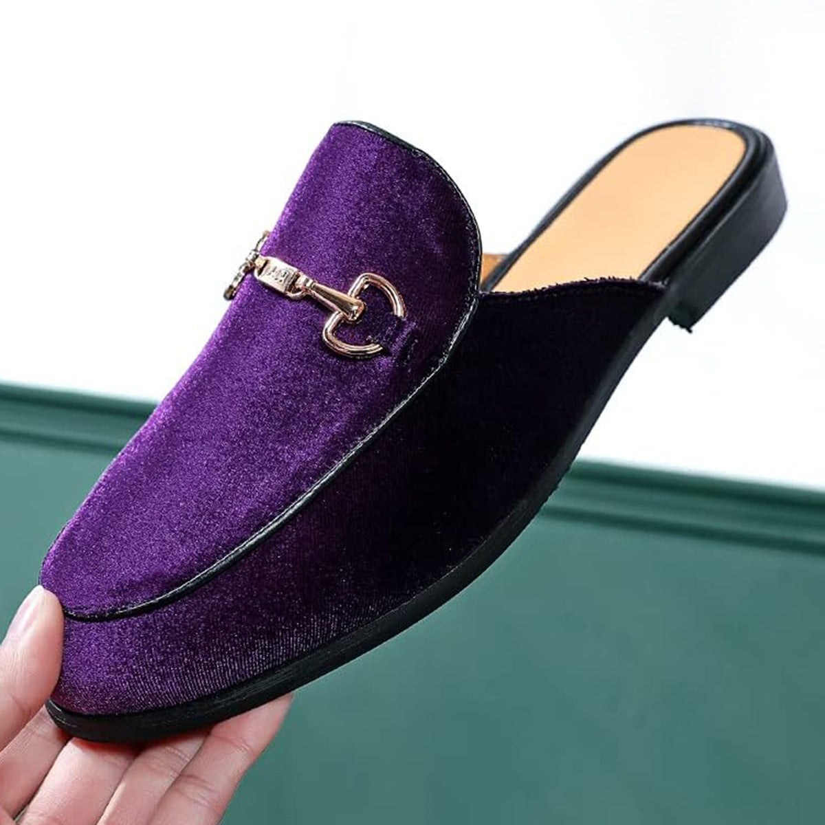 Men's Cross-Border Half Slippers Casual Fashion All-Matching Slip-on Casual Mules Loafers