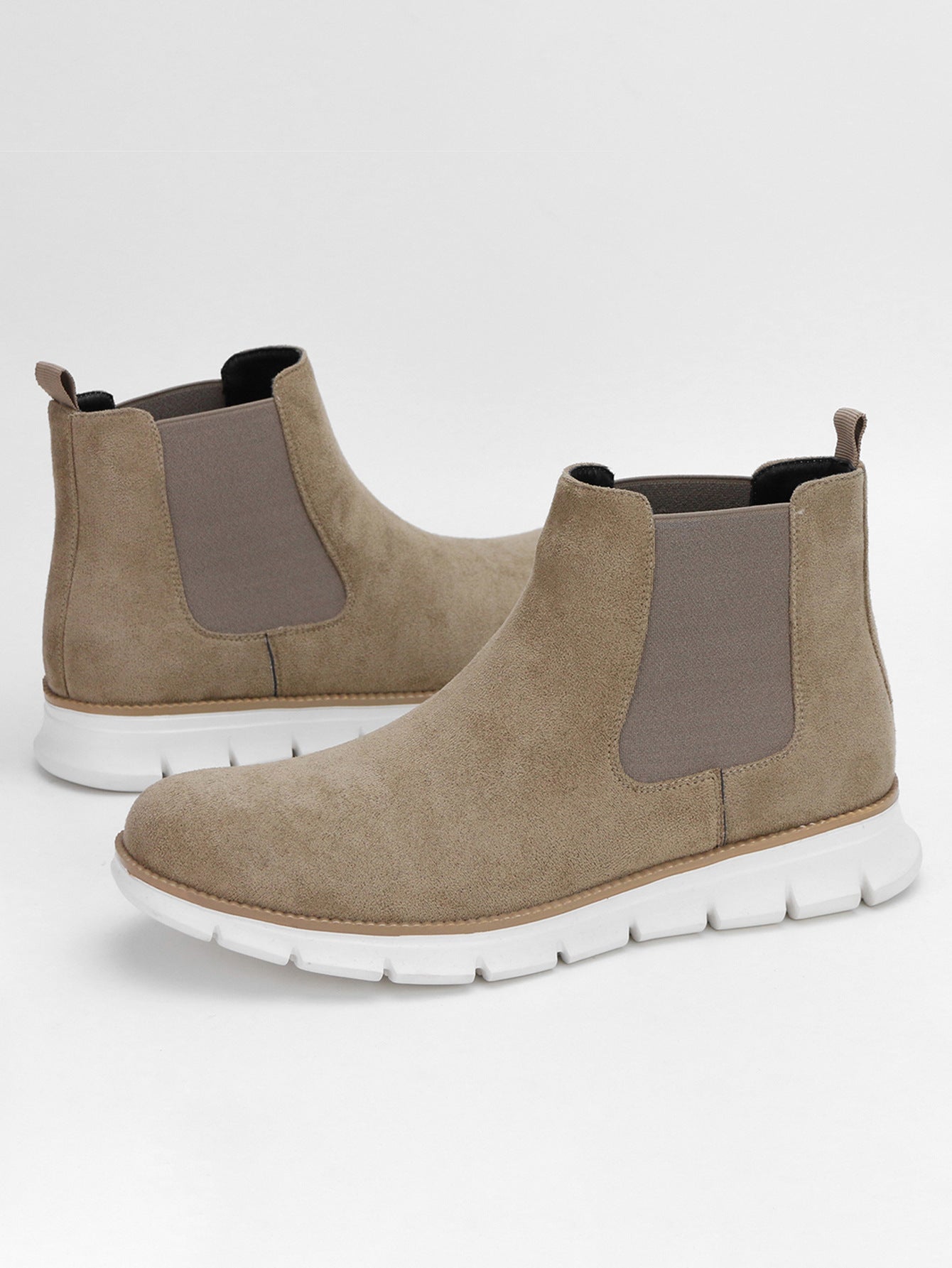 Plus Size Casual Chelsea Boots Men plaid Lightweight Ankle Boots