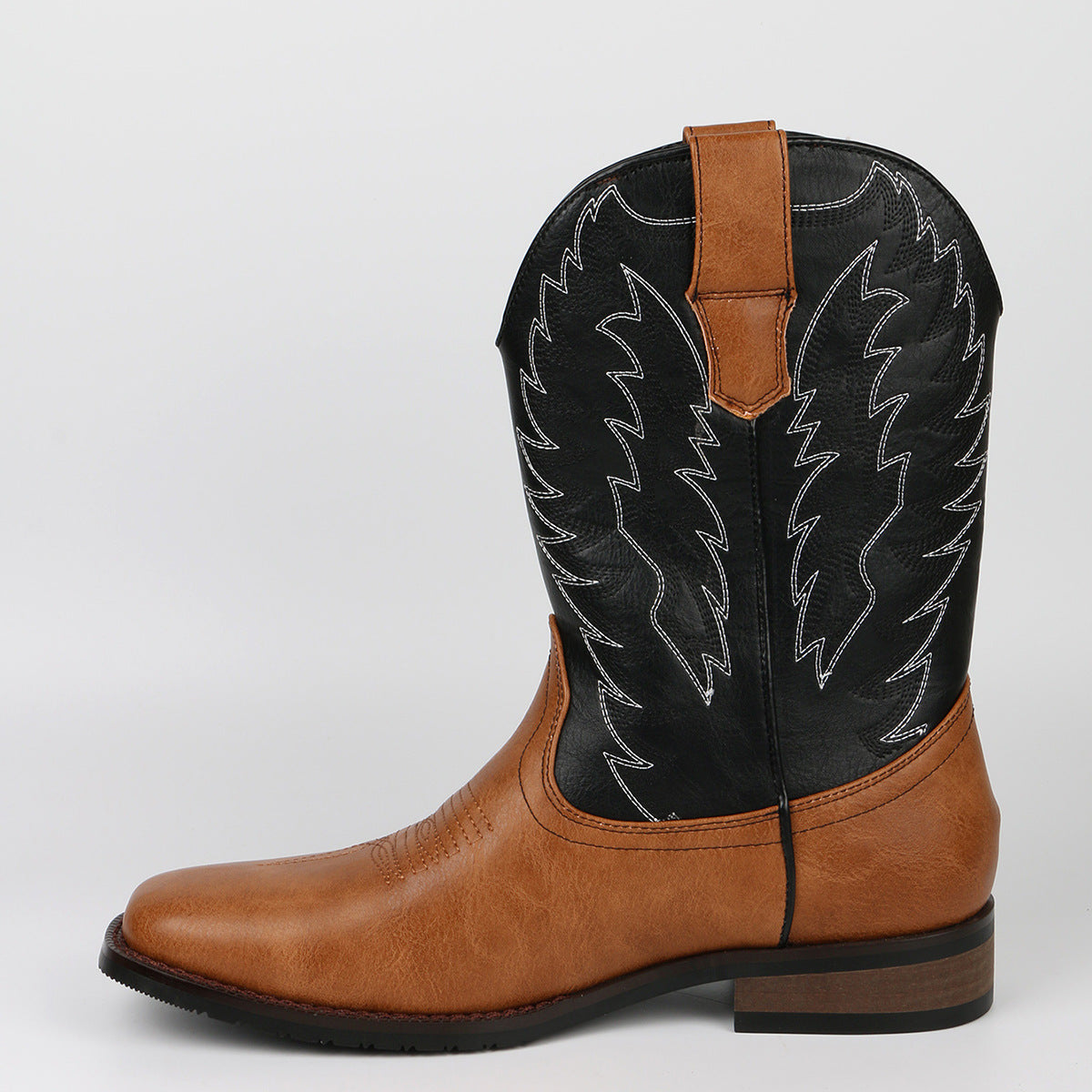 Western Cowboy European and American Desert Knight Boots Embroidery V Mouth