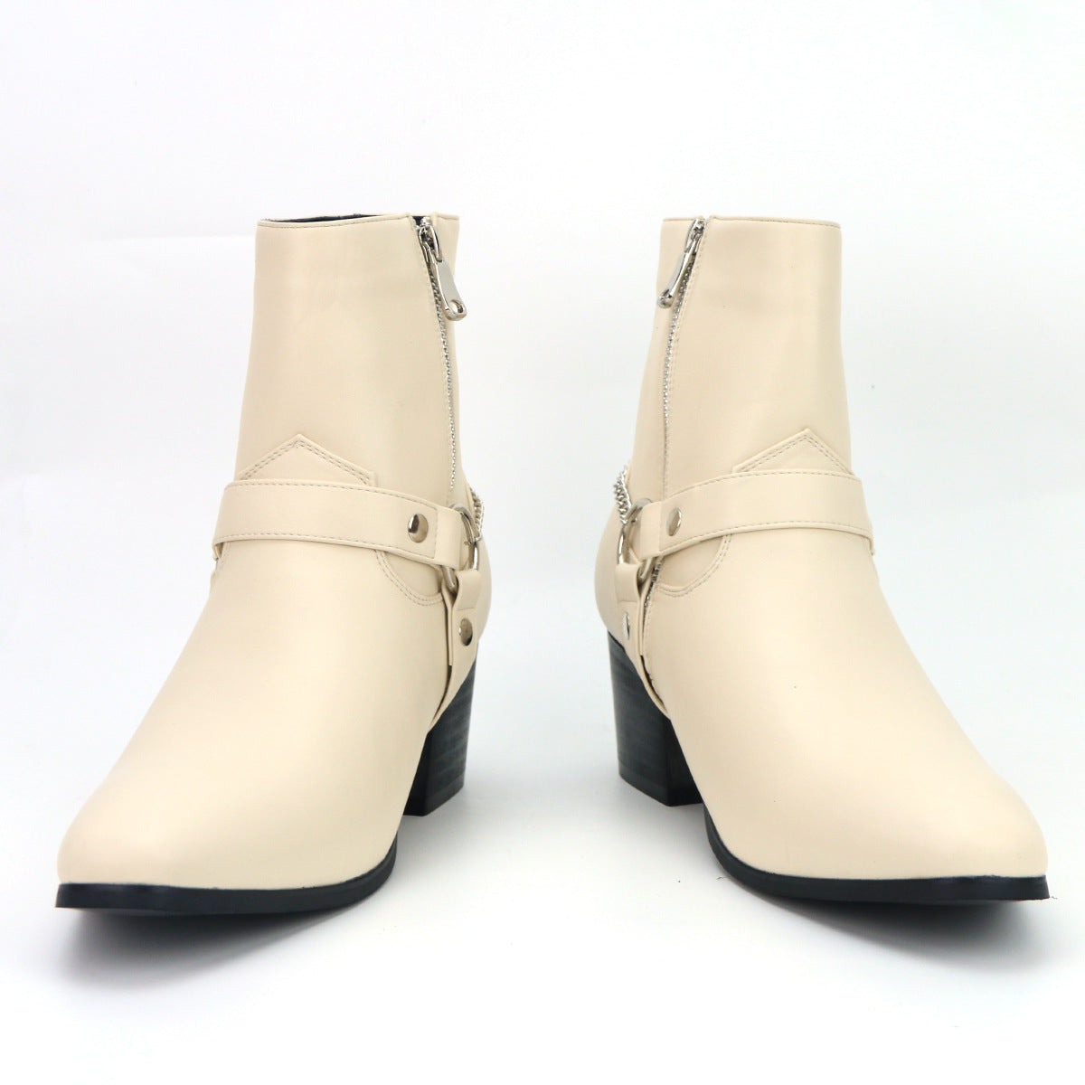 Men's Fashion Boots High Heel Chain Fashion Temperament