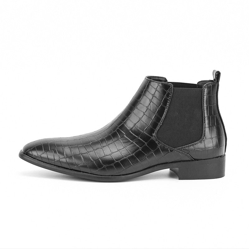 Men's Chelsea Boots Square Toe Men's Shoes All-Match Fashion Men's Short Boots