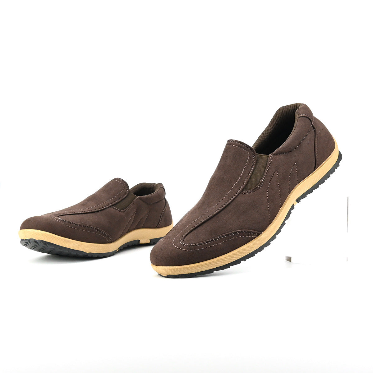 Men's Casual Soft Sole Leather Shoes Slip-on Comfortable Breathable Outdoor Walking Boots