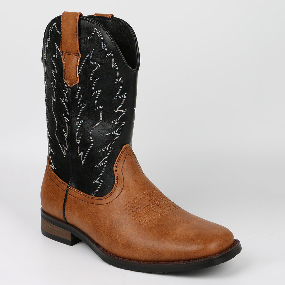 Western Cowboy European and American Desert Knight Boots Embroidery V Mouth