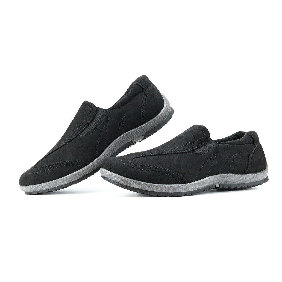 Men's Casual Soft Sole Leather Shoes Slip-on Comfortable Breathable Outdoor Walking Boots