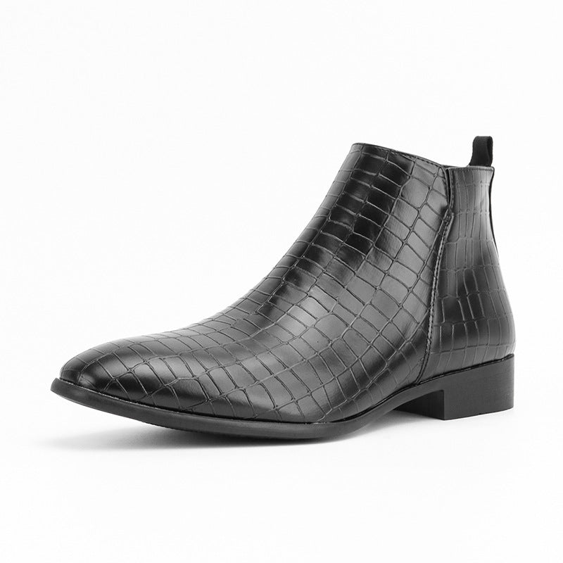 Men's Chelsea Boots Square Toe Men's Shoes Personality Wild Fashion Men's Short Boots