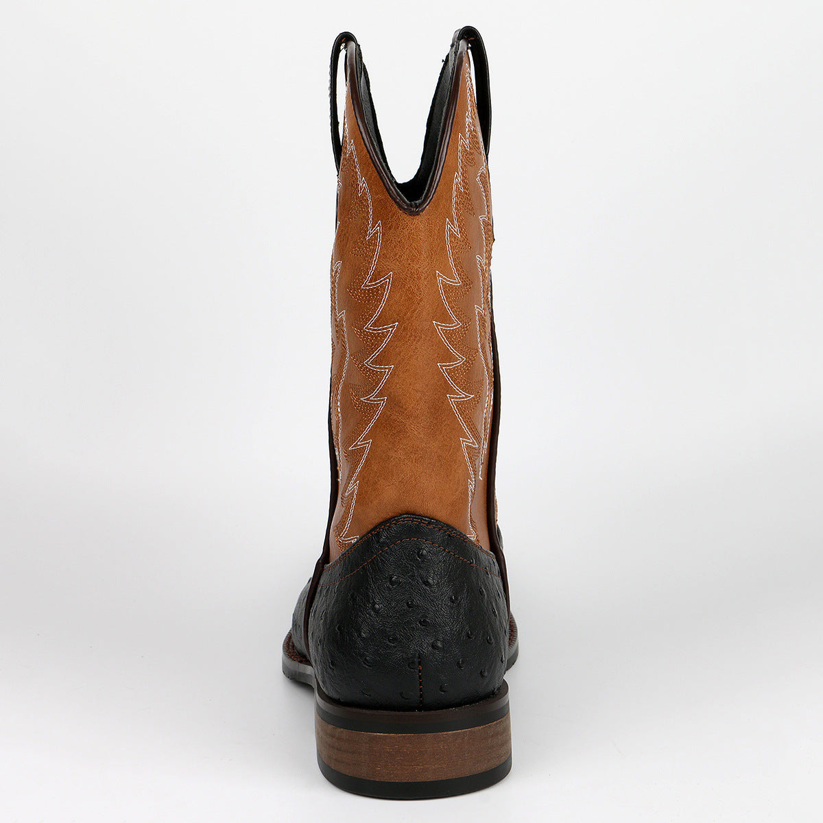 Amazon Retro Western Cowboy Boot Embroidered Square Toe Men's Boots