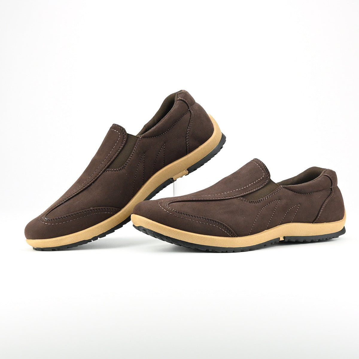 Men's Casual Soft Sole Leather Shoes Slip-on Comfortable Breathable Outdoor Walking Boots