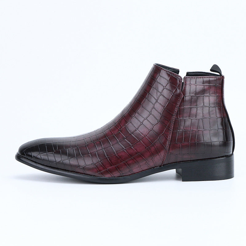 Men's Chelsea Boots Square Toe Men's Shoes Personality Wild Fashion Men's Short Boots