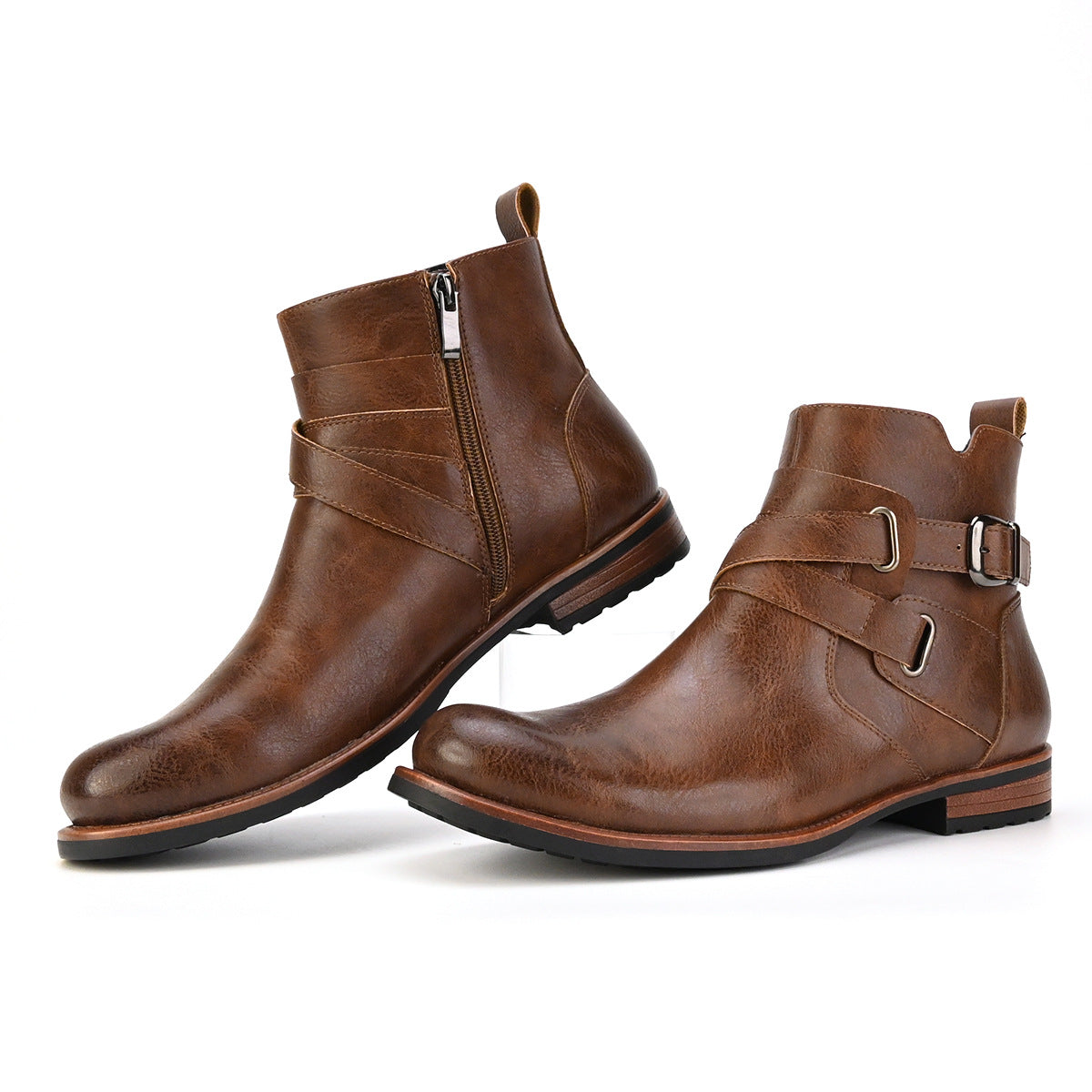 Men's British Style Low Heel Retro Boots Daily Leisure Boots