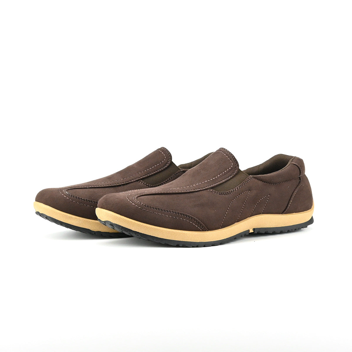 Men's Casual Soft Sole Leather Shoes Slip-on Comfortable Breathable Outdoor Walking Boots