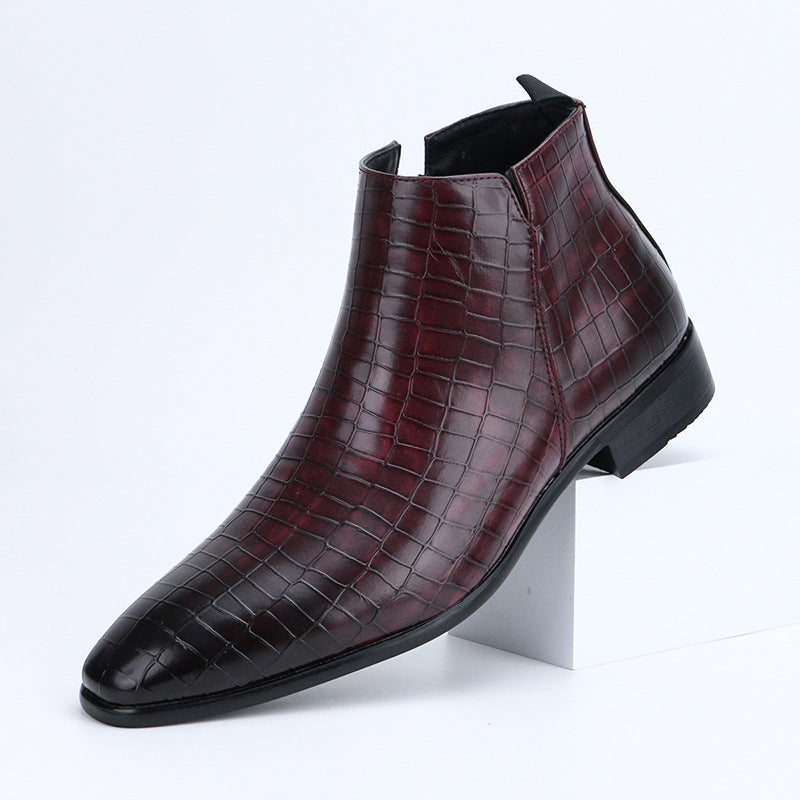 Men's Chelsea Boots Square Toe Men's Shoes Personality Wild Fashion Men's Short Boots