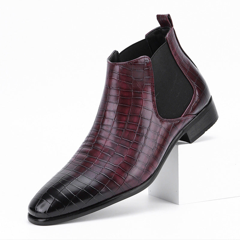 Men's Chelsea Boots Square Toe Men's Shoes All-Match Fashion Men's Short Boots