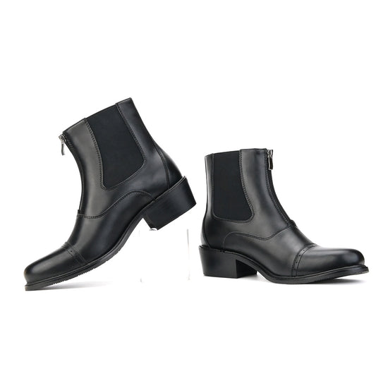 Men's Casual Chelsea Boots British Double Elastic Zipper Riding Boots