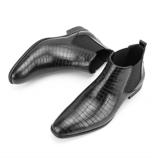 Men's Chelsea Boots Square Toe Men's Shoes All-Match Fashion Men's Short Boots