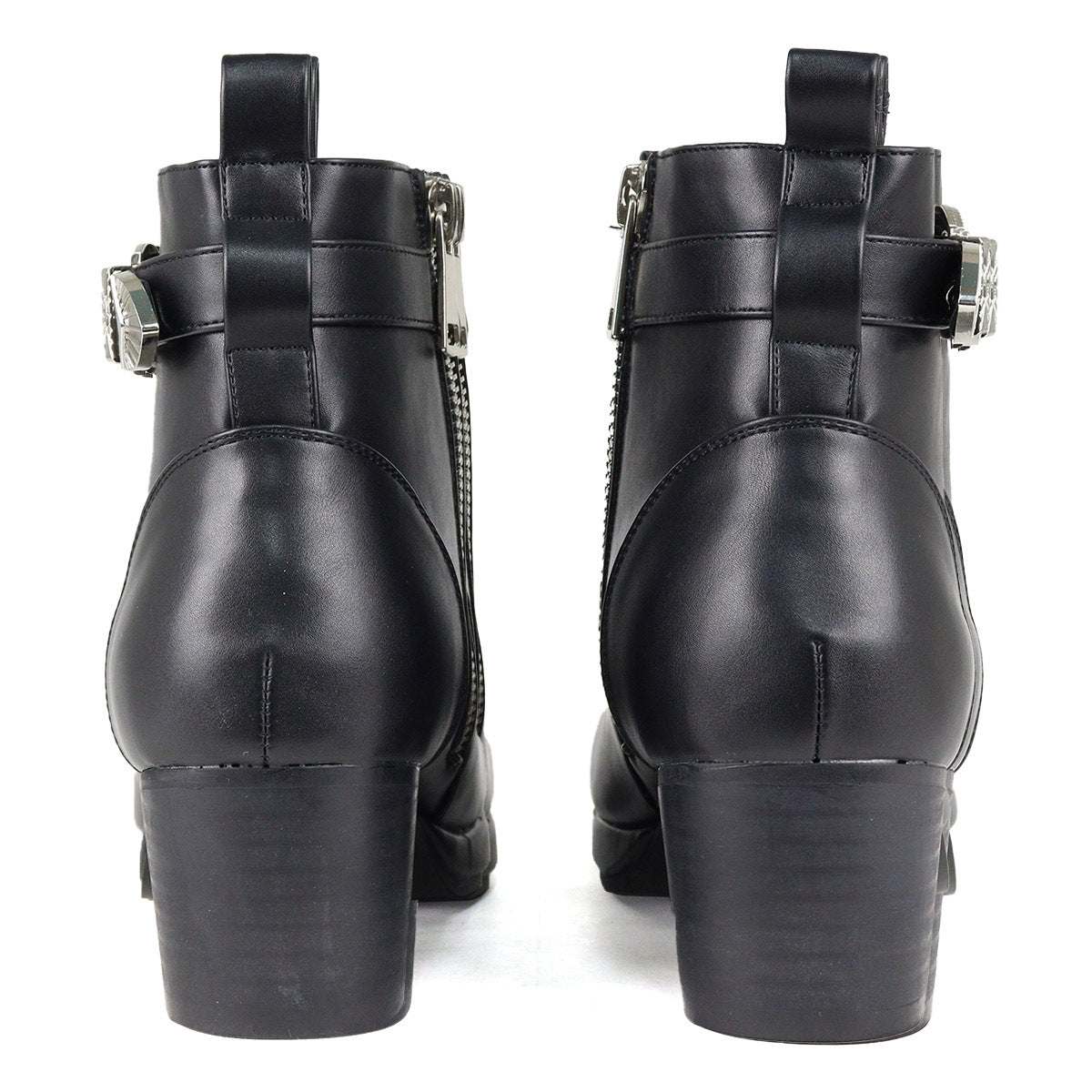 Round Toe Buckle Chelsea Boots Short British Style Waterproof Fashion