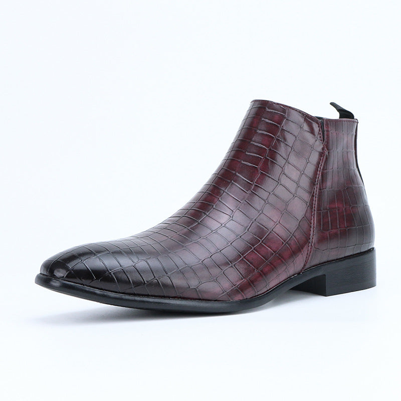 Men's Chelsea Boots Square Toe Men's Shoes Personality Wild Fashion Men's Short Boots