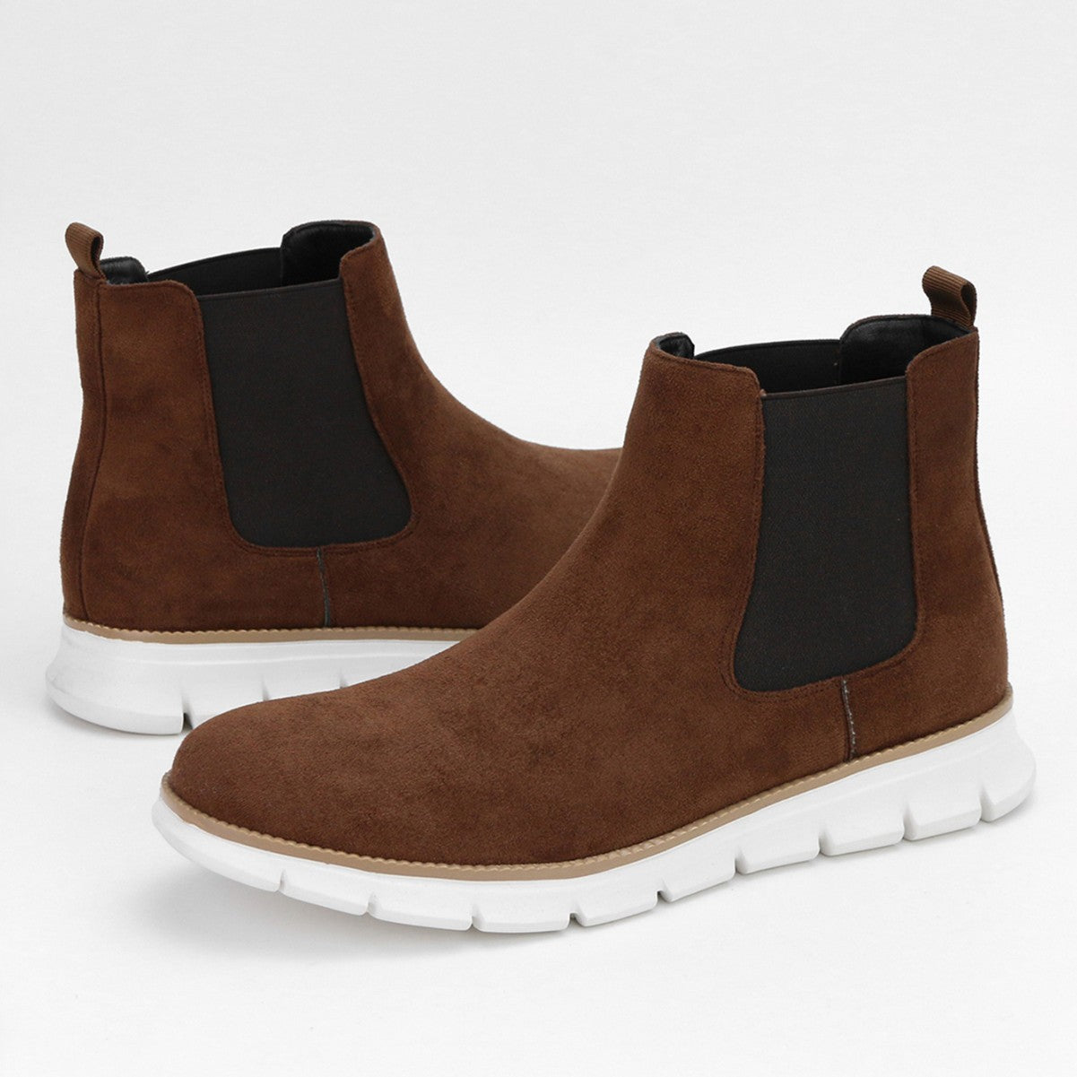 Plus Size Casual Chelsea Boots Men plaid Lightweight Ankle Boots