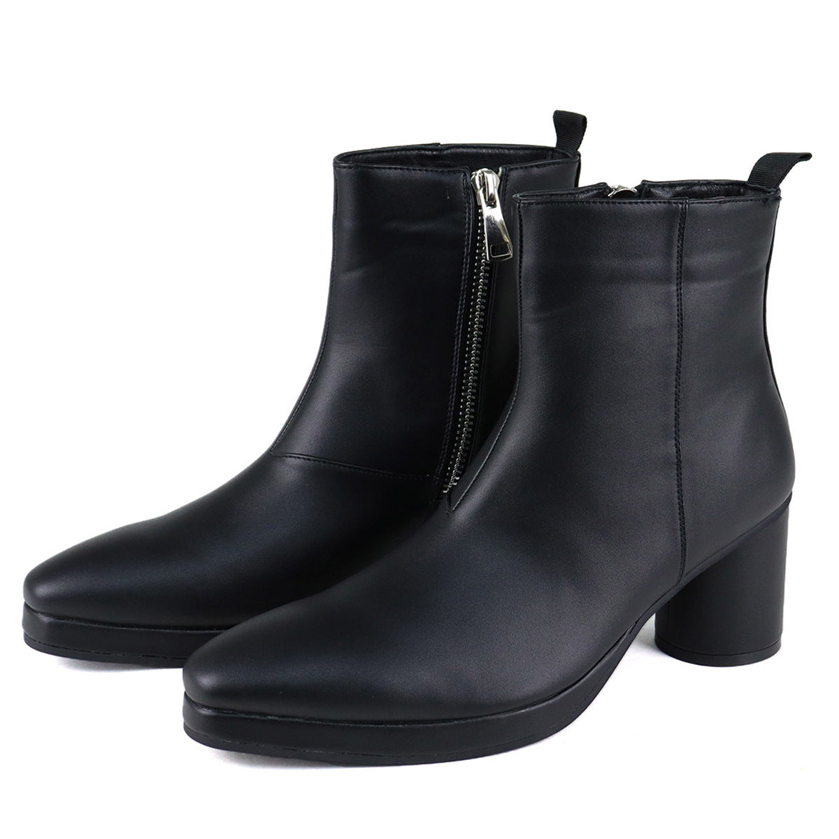 Martin Boots Chunky Heel Platform Pointed Toe Shoes Business Fashion