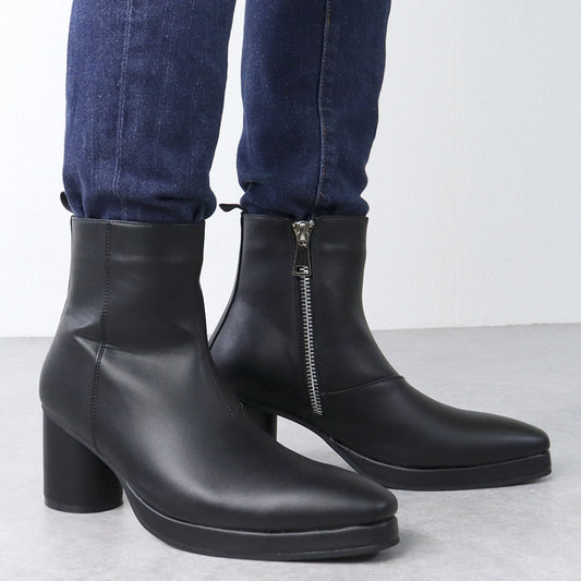 Martin Boots Chunky Heel Platform Pointed Toe Shoes Business Fashion