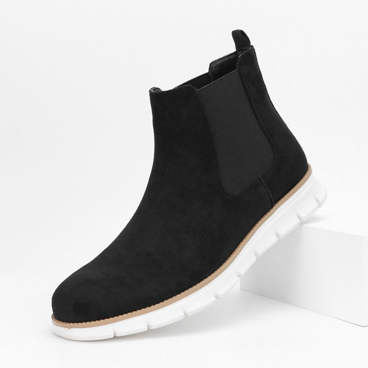 Plus Size Casual Chelsea Boots Men plaid Lightweight Ankle Boots