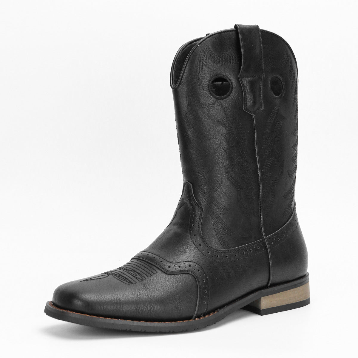 Vintage Embroidered Men's Cowboy Boots Personality Fashion Trend Western Cowboy Boots