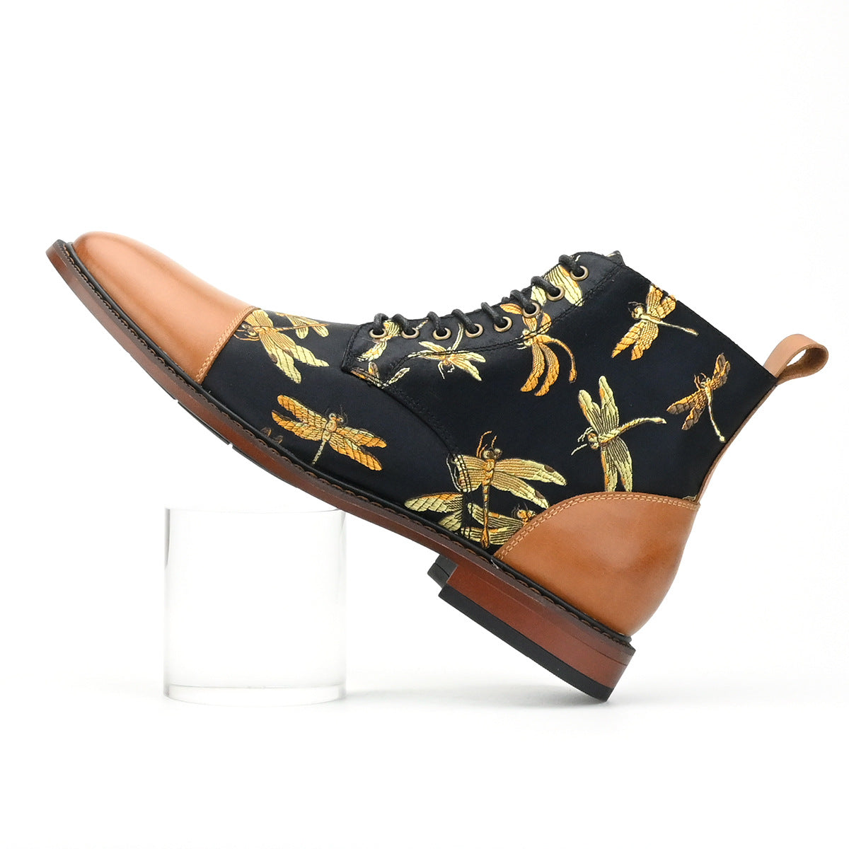 Men's retro Embroidered Animal Print Short Boots British Style Casual Men's Boots