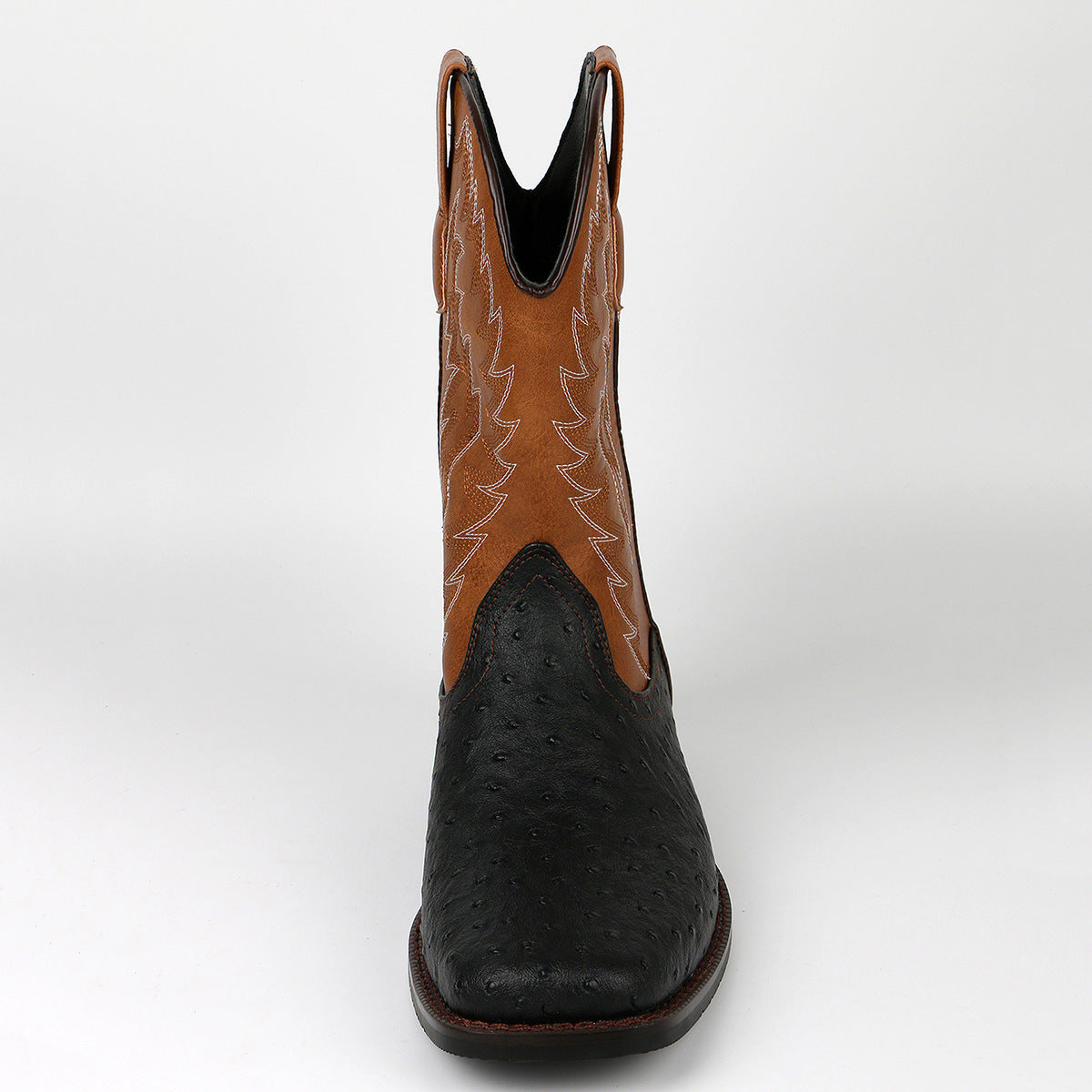 Amazon Retro Western Cowboy Boot Embroidered Square Toe Men's Boots