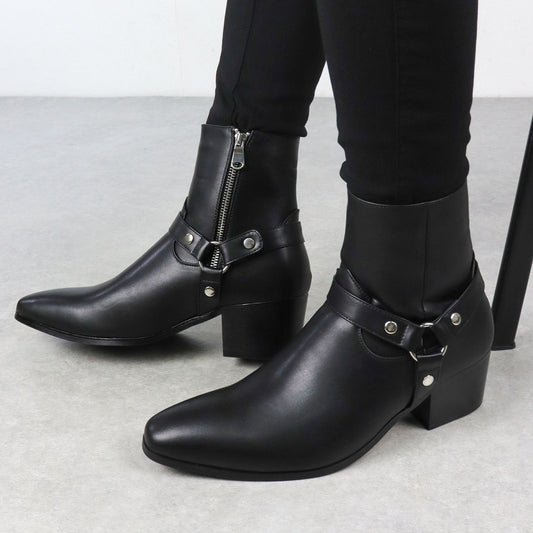 Men's Chelsea Boots Pointed Toe European and American Buckle British