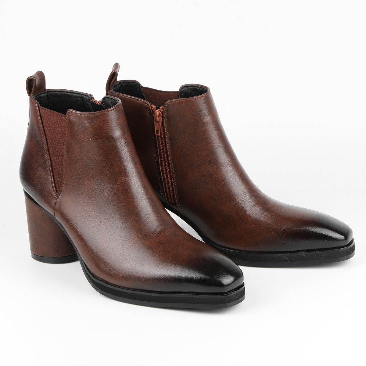 Men's Chelsea Boots Fashion Business Height Increasing High Heel Boots Cowboy Boots