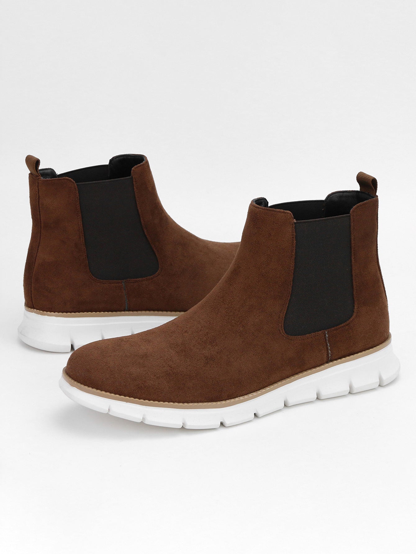 Plus Size Casual Chelsea Boots Men plaid Lightweight Ankle Boots