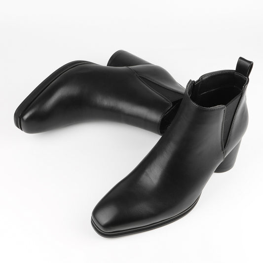 Men's Chelsea Boots Fashion Business Height Increasing High Heel Boots Cowboy Boots